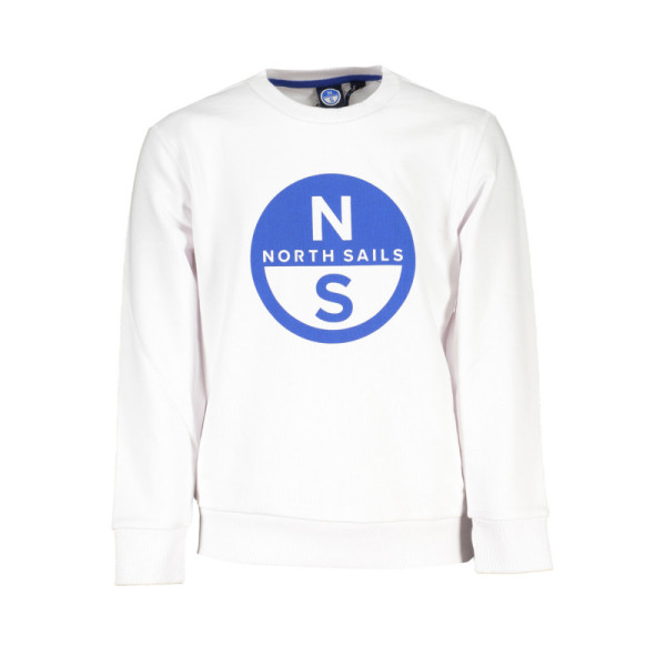 Felpa North Sails bambino bianco – Girocollo in cotone felpato – Stile marinaro casual con logo frontale