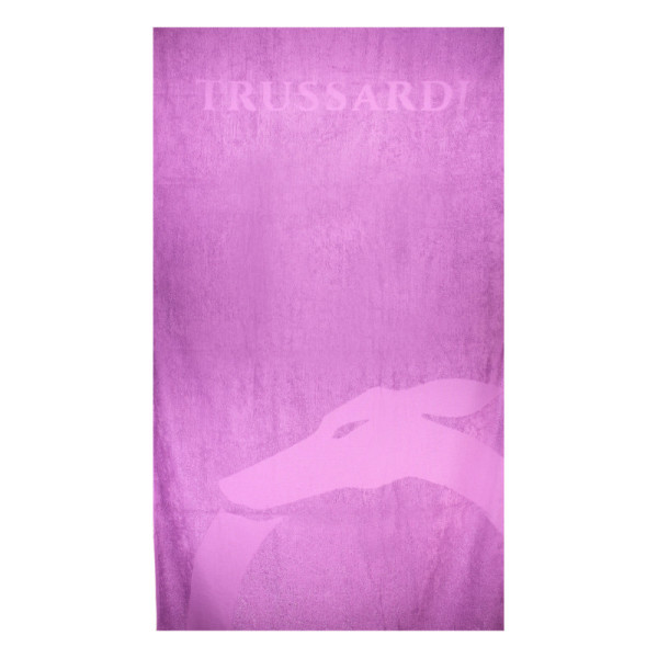 TRUSSARDI JEANS Telo Mare Donna Viola | 88x190 cm, Morbido e Raffinato con Ricamo e Logo | Eleganza in Spiaggia