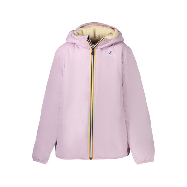 Giubbotto K-Way bambina rosa – Impermeabile leggero con cappuccio e zip – Stile sportivo e comfort quotidiano