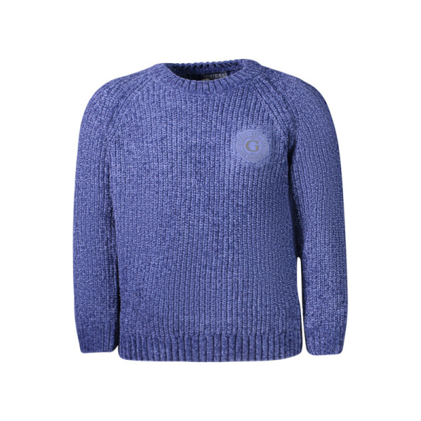 Maglia bambino blu Guess Jeans in cotone – Maniche lunghe, logo frontale, stile casual e versatile