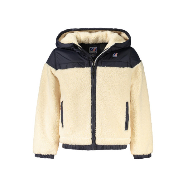 Giubbotto K-Way bambino blu con cappuccio e zip – Impermeabile, antivento, con logo e dettagli a contrasto