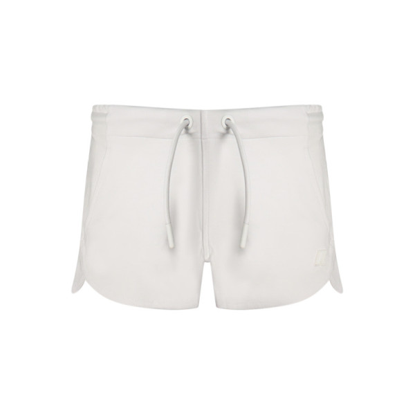 Short K-Way bambina bianco – Pantaloncino sportivo leggero in tessuto tecnico – Vita elasticizzata e logo frontale