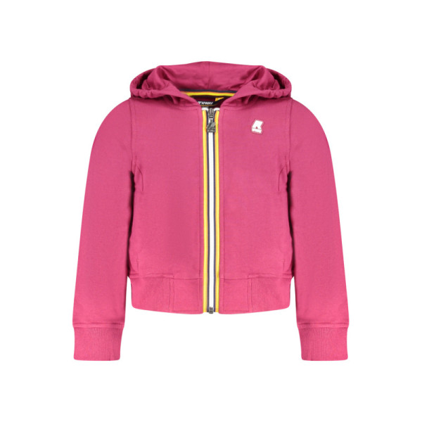Felpa K-Way bambina viola con zip – Cappuccio e logo frontale – Stile sportivo e comfort quotidiano
