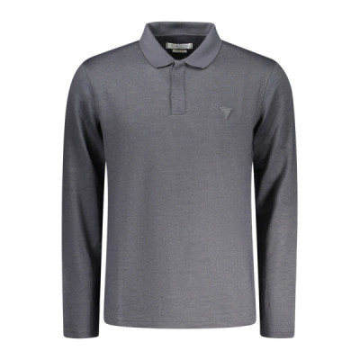 GUESS JEANS POLO MANICHE LUNGHE UOMO NERO