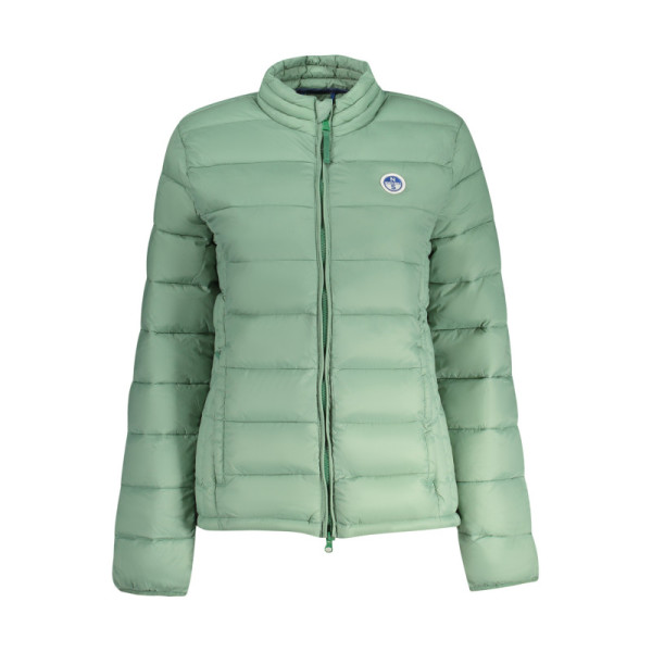 North Sails Giubbotto Donna Verde Maniche Lunghe, 4 Tasche Esterne, Chiusura Zip, Applicazione e Logo -