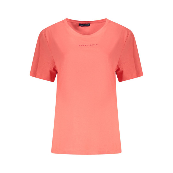 North Sails T-Shirt Donna Rosa Manica Corta - Scollo Ampio con Stampa in Rilievo e Logo - Design Nautico Femminile