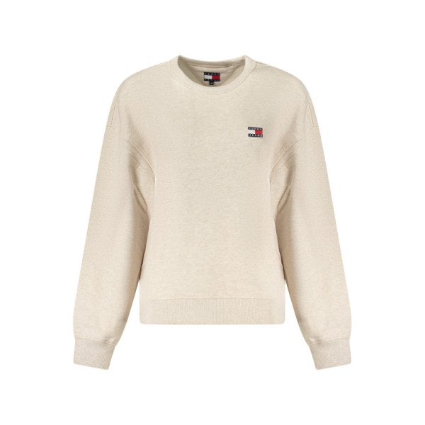 Felpa Tommy Hilfiger Donna Beige Ecru Girocollo Logo