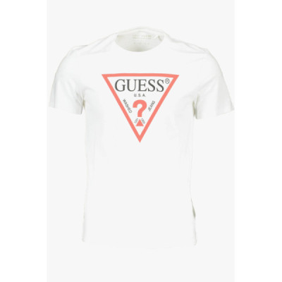 GUESS JEANS T-SHIRT MANICHE CORTE UOMO BIANCO