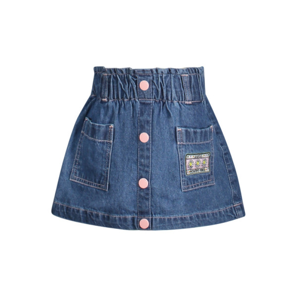 Gonna corta Guess Jeans bambina blu – Modello in denim con logo posteriore – Stile casual e moderno