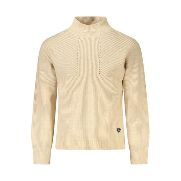 Maglia Guess Jeans bambina beige – Girocollo in cotone – Logo frontale con dettagli brillanti e stile elegante