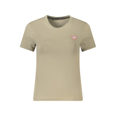 GUESS JEANS T-SHIRT MANICHE CORTE DONNA BEIGE