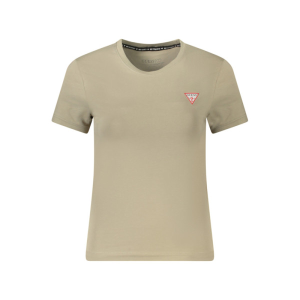 GUESS JEANS T-SHIRT MANICHE CORTE DONNA BEIGE