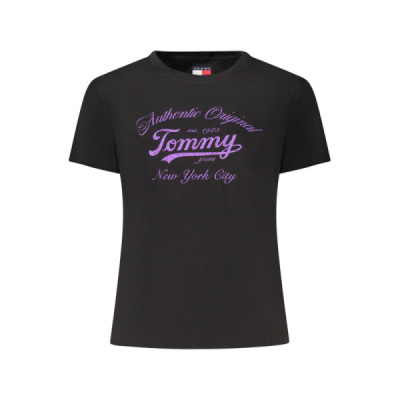 TOMMY HILFIGER T-SHIRT MANICHE CORTE DONNA NERO