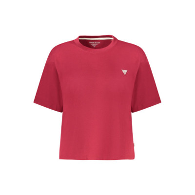 GUESS JEANS T-SHIRT MANICHE CORTE DONNA ROSSO