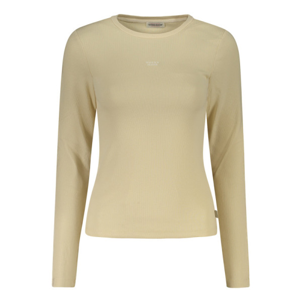 GUESS JEANS T-SHIRT MANICHE LUNGHE DONNA BEIGE