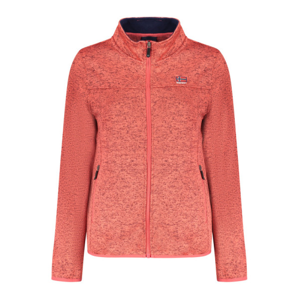 Norway 1963 Felpa Donna Rosa con Zip Maniche Lunghe, 2 Tasche Esterne, Dettagli a Contrasto, Ricamo e Logo