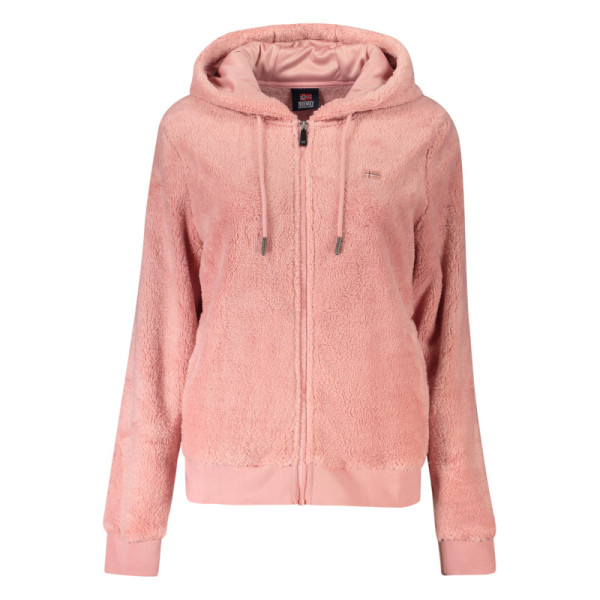Norway 1963 Giubbotto Donna Rosa Maniche Lunghe con Cappuccio, 2 Tasche Esterne, Ricamo e Logo