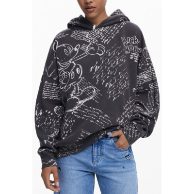 DESIGUAL FELPA SENZA ZIP DONNA NERO