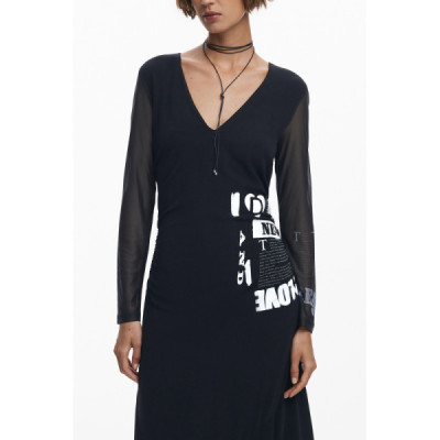 DESIGUAL ABITO LUNGO DONNA NERO