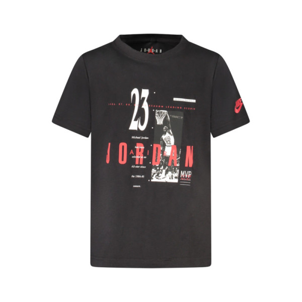 T-shirt Jordan bambino nero – Maniche corte in cotone morbido – Stile basket e streetwear con logo Jumpman frontale