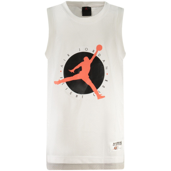 Canotta Jordan bambino bianco – Tessuto leggero e traspirante – Stile basket con logo Jumpman frontale
