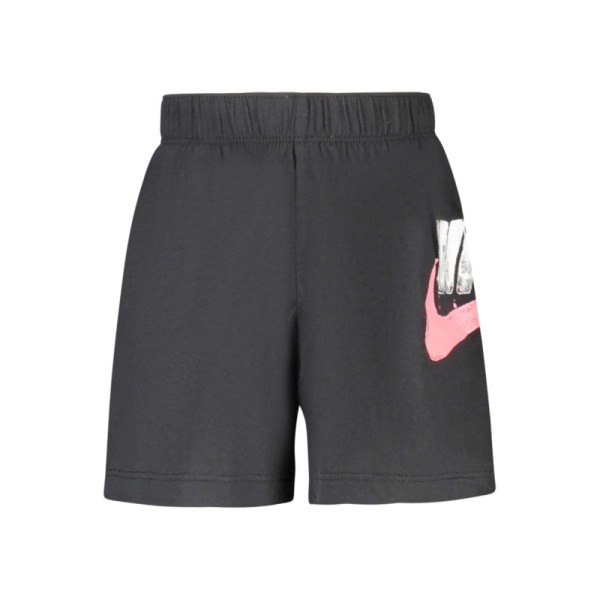 Short Nike bambina nero – Pantaloncino sportivo in cotone – Vita elasticizzata e logo frontale iconico