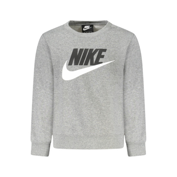 Felpa Nike bambino grigio – Girocollo in cotone felpato – Stile sportivo e casual con logo frontale