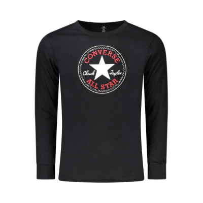 CONVERSE T-SHIRT MANICHE LUNGHE BAMBINO NERO