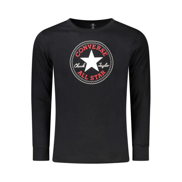 T-shirt Converse bambino nero – Maniche lunghe in cotone – Stile casual sportivo con logo frontale