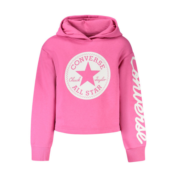 Felpa bambina Converse rosa girocollo senza zip – cotone morbido, stile casual e alla moda