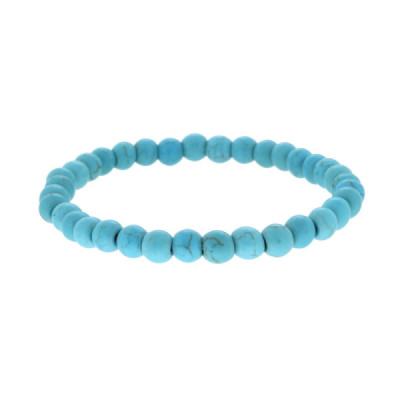 Bracciale elastico con Perle colore Turchese mm 6