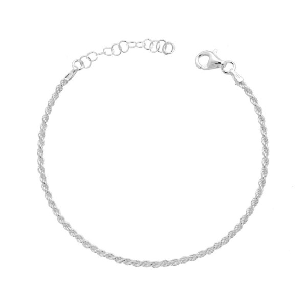 Bracciale Catena Corda 035 sezione mm 1,75 lunghezza cm 16+3 in ARGENTO 925