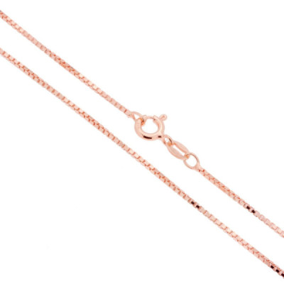 Catena Veneziana Diamantata 022 sezione mm 1.1 lunghezza cm 45 in ARGENTO 925 Galvanica Rosa