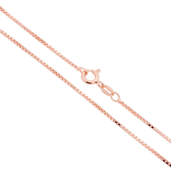 Catena Veneziana Diamantata 022 sezione mm 1.1 lunghezza cm 45 in ARGENTO 925 Galvanica Rosa