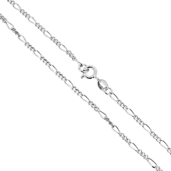 Catena Figaro 060 sezione mm 2.2 lunghezza cm 50 in ARGENTO 925 Galvanica Rodio