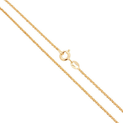 Catena Disco Diamantata 025 sezione mm 1.5 lunghezza cm 45 in ARGENTO 925 Galvanica Oro