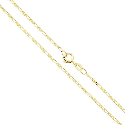 Catena Figaro 040 sezione mm 1.4 lunghezza cm 60 in ARGENTO 925 Galvanica Oro