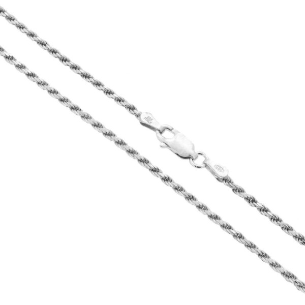 Catena Corda Diamantata 040 sezione mm 1.9 lunghezza cm 50 in ARGENTO 925 Galvanica Rodio