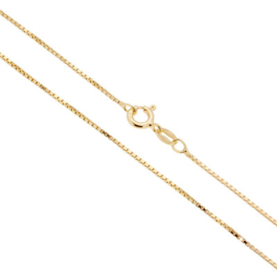 Catena Veneziana Diamantata 019 sezione mm 1.0 lunghezza cm 80 in ARGENTO 925 Galvanica Oro