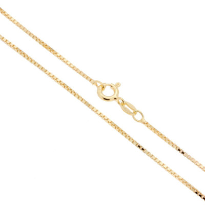 Catena Veneziana Diamantata 022 sezione mm 1.1 lunghezza cm 80 in ARGENTO 925 Galvanica Oro