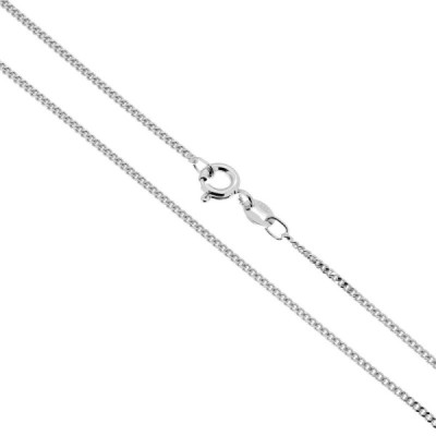 Catena Grumetta 040 sezione mm 1.4 lunghezza cm 45 in ARGENTO 925 Galvanica Rodio