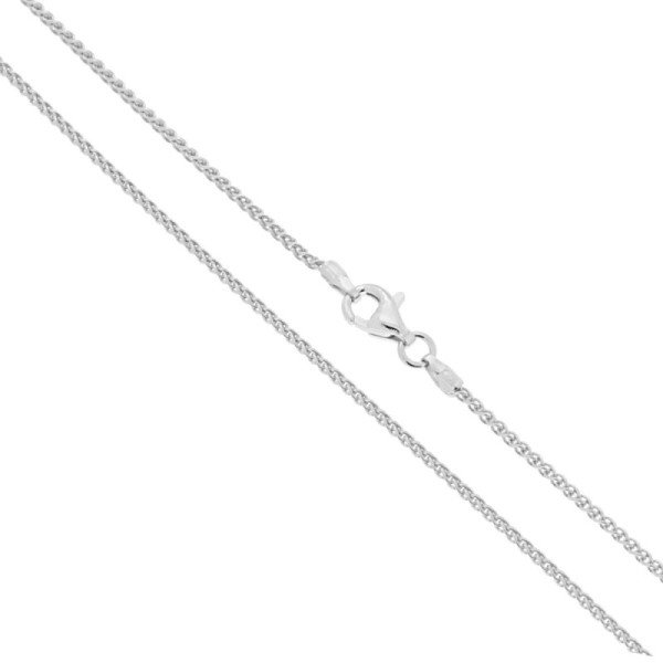 Catena Spiga 035 sezione mm 1,5 lunghezza cm 45 in ARGENTO 925 Galvanica Rodio