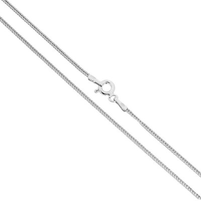 Catena Volpe Quadrata Diamantata sezione mm 1 lunghezza cm 50 in ARGENTO 925 Galvanica Rodio