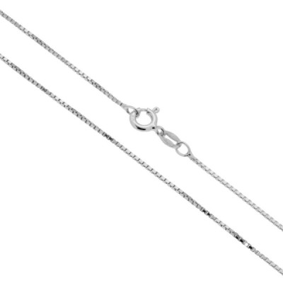Catena Veneziana Diamantata 019 sezione mm 1.0 lunghezza cm 90 in ARGENTO 925 Galvanica Rodio