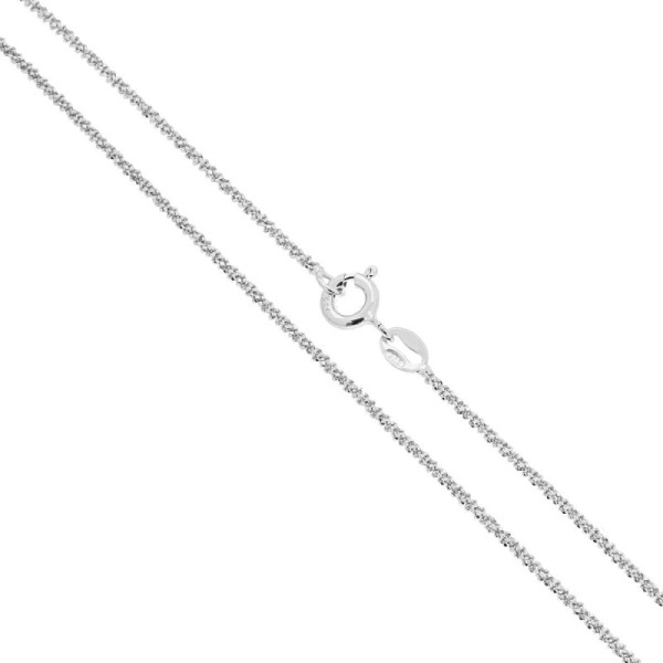 Catena Disco Diamantata 025 sezione mm 1.5 lunghezza cm 45 in ARGENTO 925 Galvanica Rodio