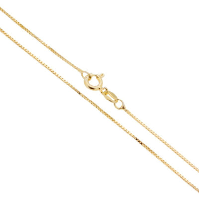 Catena Veneziana Diamantata 015 sezione mm 0.8 lunghezza cm 50 in ARGENTO 925 Galvanica Oro