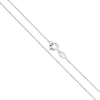 Catena Pallina Diamantata 120 sezione mm 1.2 lunghezza cm 45 in ARGENTO 925 Galvanica Rodio