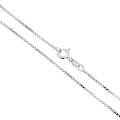 Catena Veneziana Diamantata 022 sezione mm 1.1 lunghezza cm 50 in ARGENTO 925 Galvanica Rodio