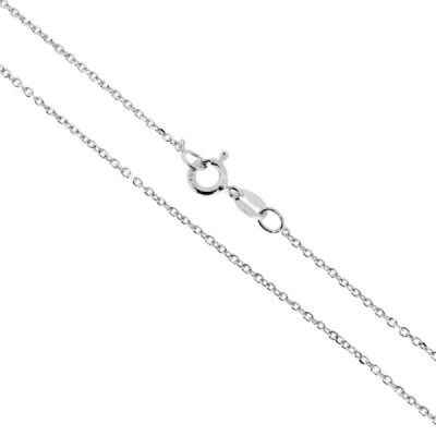 Catena Forzatina 035 sezione mm 1.4 lunghezza cm 40 in ARGENTO 925 Galvanica Rodio