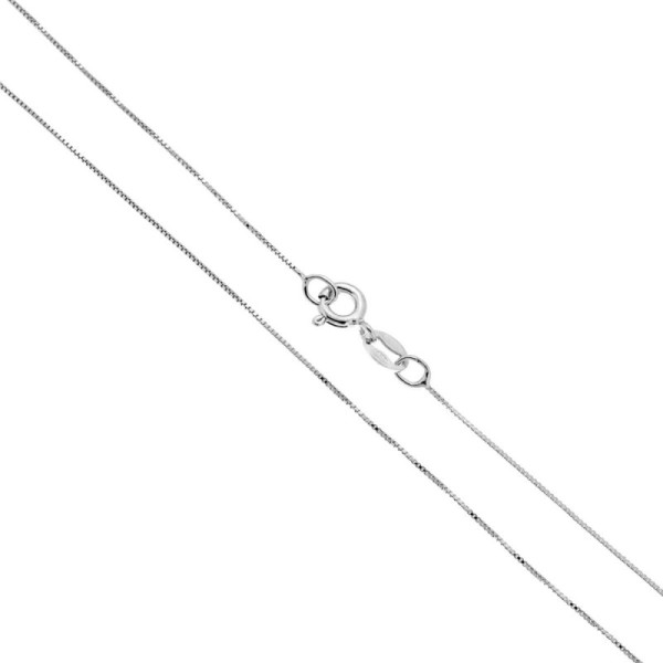 Catena Veneziana 010 sezione mm 0.6 lunghezza cm 45 in ARGENTO 925 Galvanica Rodio